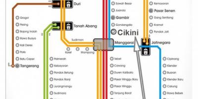Karte Džakarta dzelzceļa stacijas