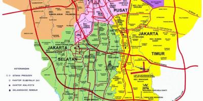 Karte Džakarta atrakcijas
