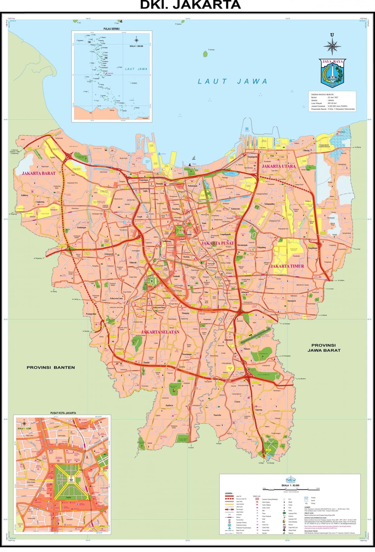 centrālajā Džakarta karte