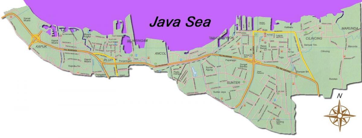 Džakarta utara karte