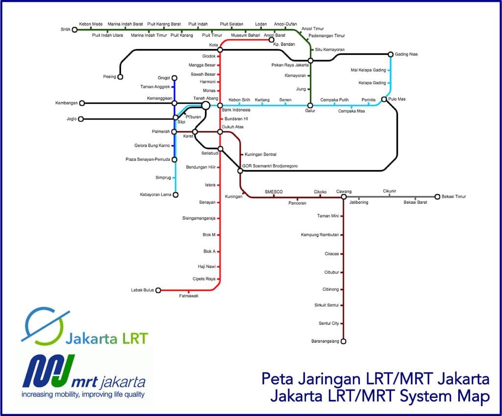 Džakarta lrt karte