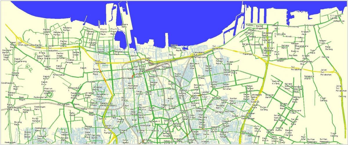 karte ziemeļu Džakarta